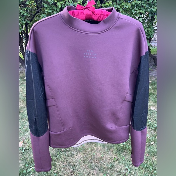 🍆🏃‍♀️Nike Running Division Breathable Crewneck—Eggplant Purple-Black-Peach | M - Picture 4 of 17